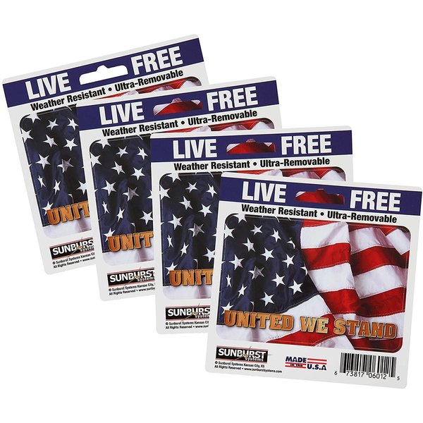 Sunburst Systems Decal United We Stand 3 in x 4.5 in, 4-Pack PK 6112